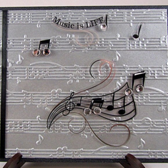 Darice 4” x 6” embossing folder - SHEET MUSIC - Picture 1 of 11